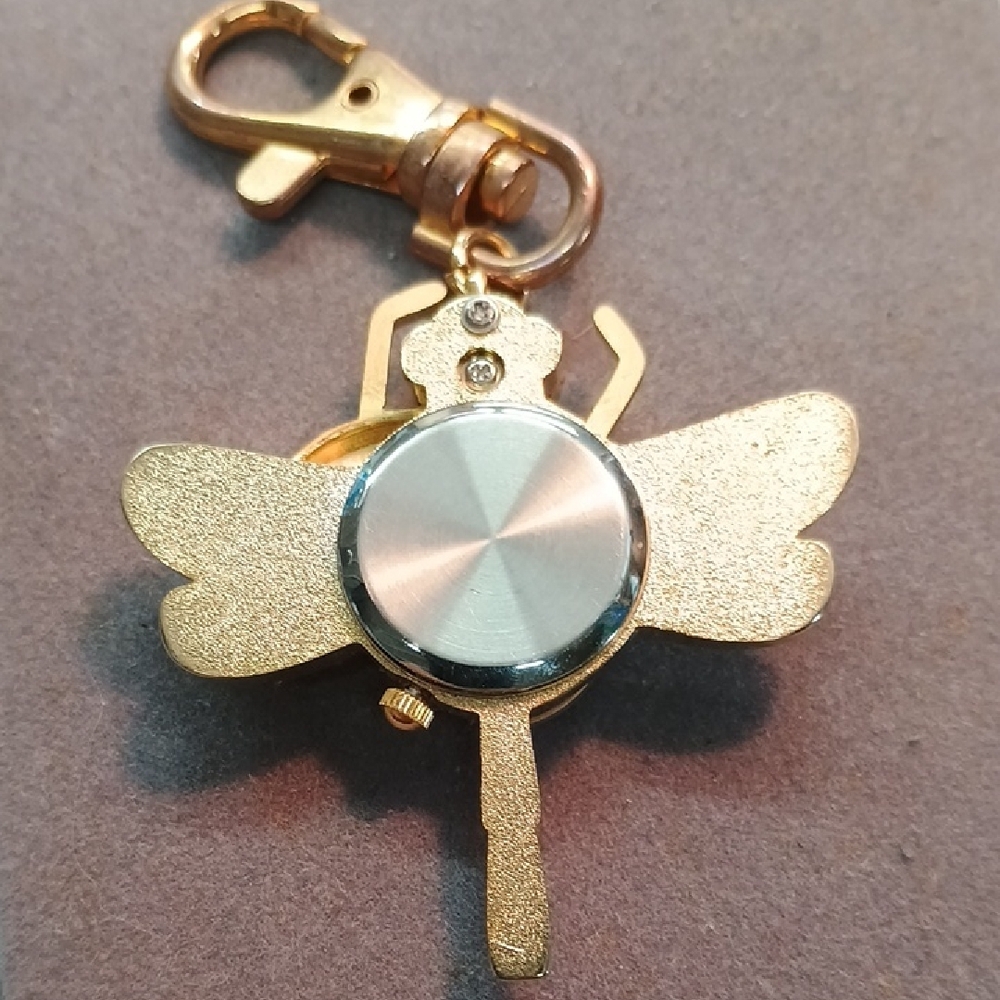 Gold Dragonfly Keychain Watch - Picture 3 of 4